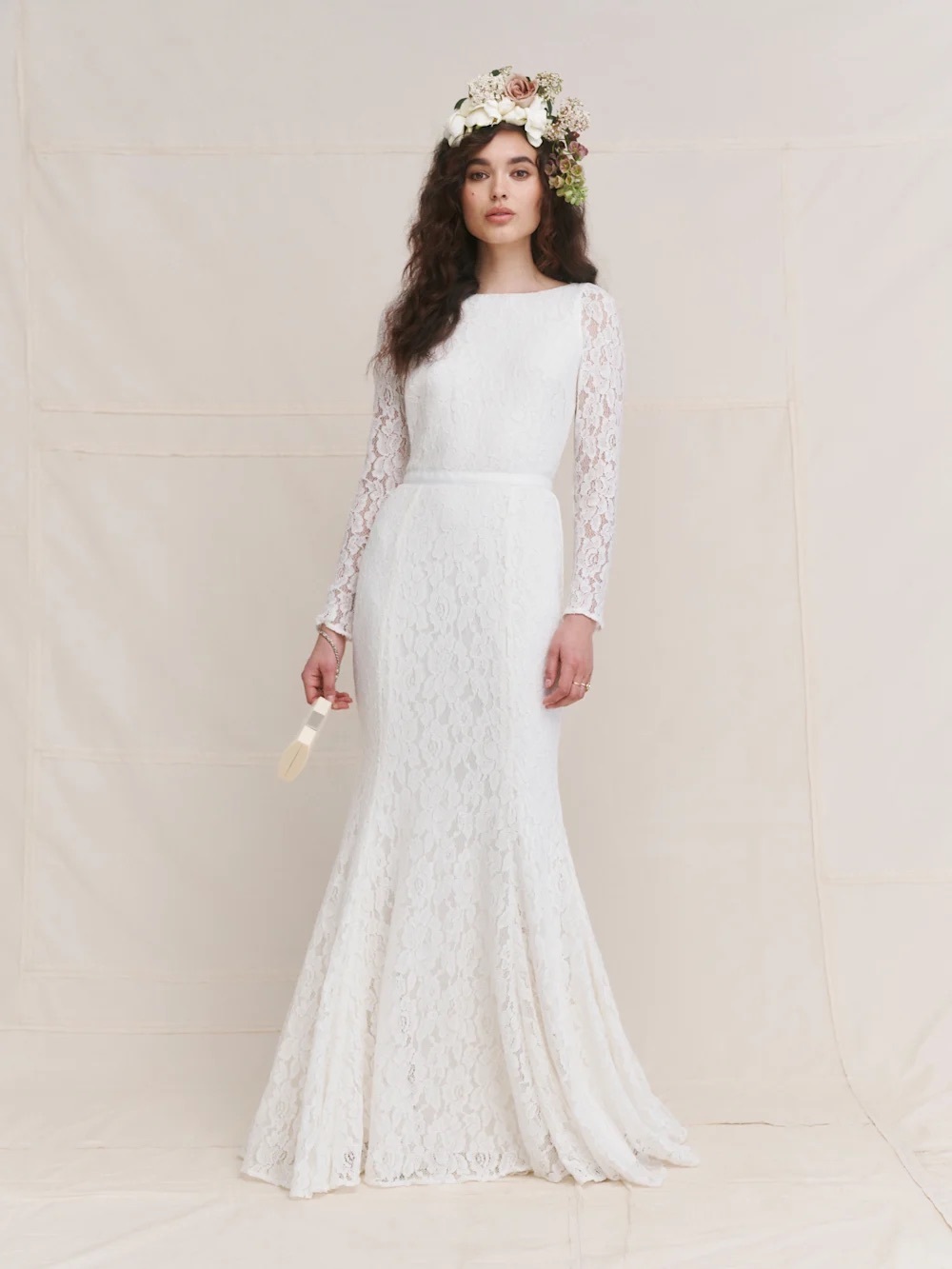 Reformation White Lace Long-Sleeve Maxi Dress